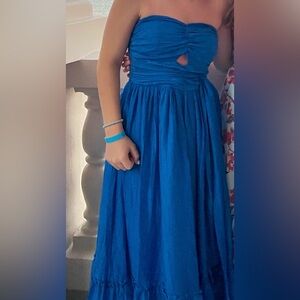Vestique Boutique Strapless Royal Blue Maxi Dress Size Medium